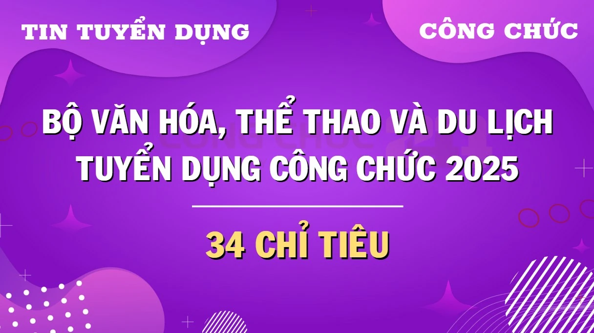 Thông báo tuyển dụng công chức tại Bộ Văn hóa, Thể thao và Du lịch năm 2025