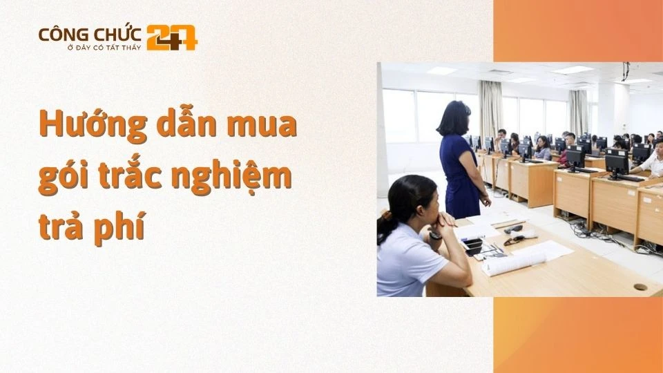 Hướng dẫn mua gói trắc nghiệm trả phí