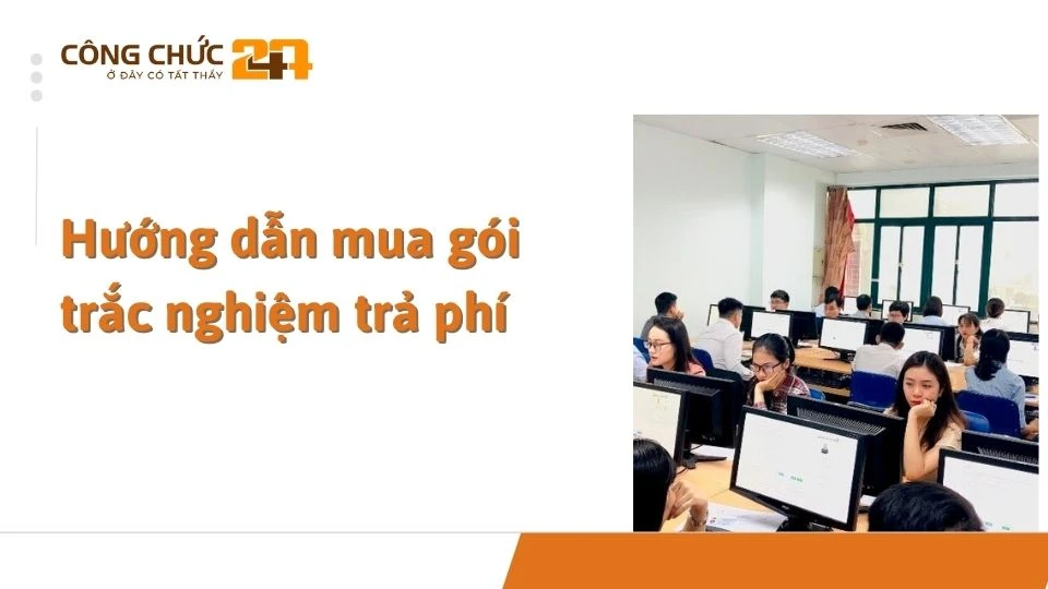 Hướng dẫn mua gói trắc nghiệm trả phí