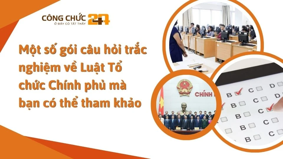 Một số gói câu hỏi trắc nghiệm về Luật Tổ chức Chính phủ mà bạn có thể tham khảo