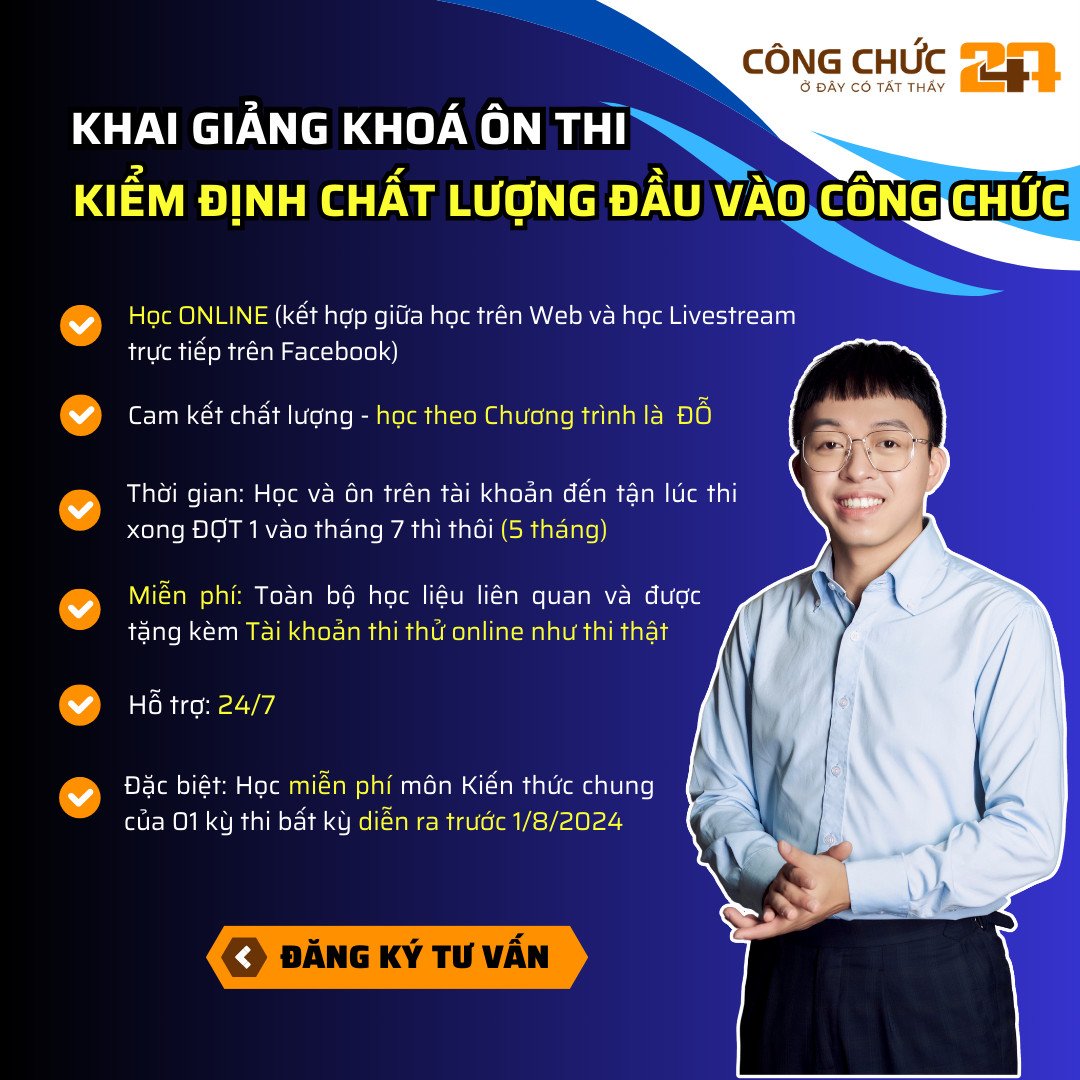 Thông tin khóa học ôn thi chất lượng đầu vào Công chức