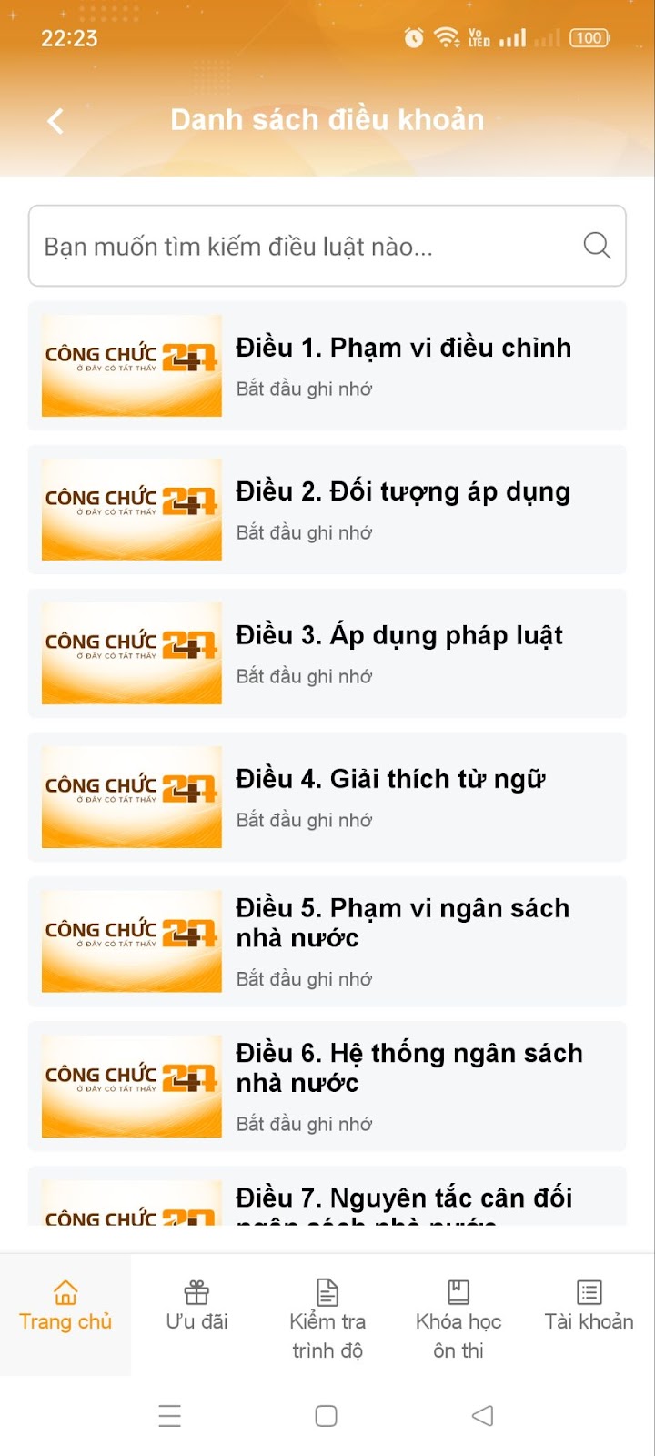 Bước 5: Lựa chọn văn bản cần học thuộc