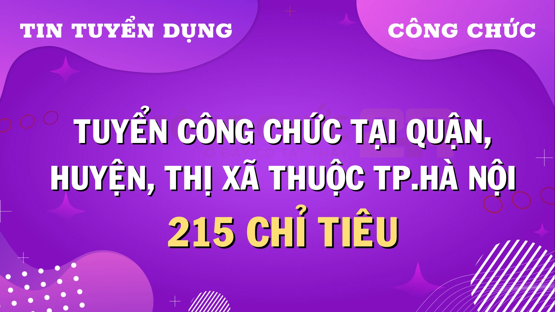 Thumbnail Tuyển Công Chức Làm Việc Tại Quận, Huyện, Thị Xã Thuộc TP. Hà Nội Năm 2024