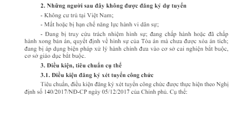 Những người sau đây không được đăng ký dự tuyển công chức TP. Hà Nội