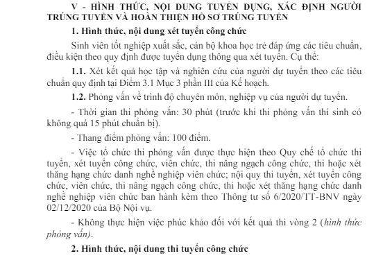 HÌNH THỨC, NỘI DUNG TUYỂN DỤNG, XÁC ĐỊNH NGƯỜI TRÚNG TUYỂN VÀ HOÀN THIỆN HỒ SƠ TRÚNG TUYỂN 